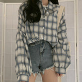 Camisa vintage de cuadros de gran tamaño